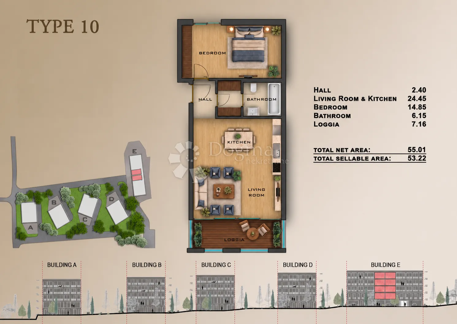 novogradnja, jednosoban stan, 53.22 m², 4. kat (10-e21) - slika 9