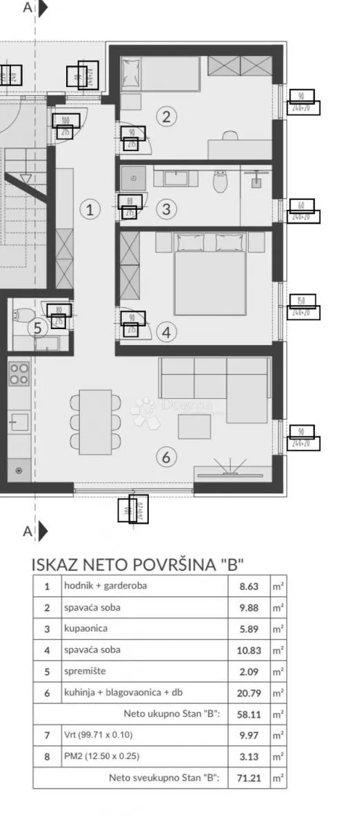 stan u prizemlju s vrtom (s2) - slika 4