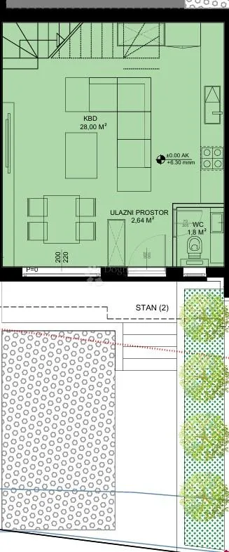 sv. petar na moru - s2 luksuzan dvoetažni stan s vrtom 76,05m2 - slika 11