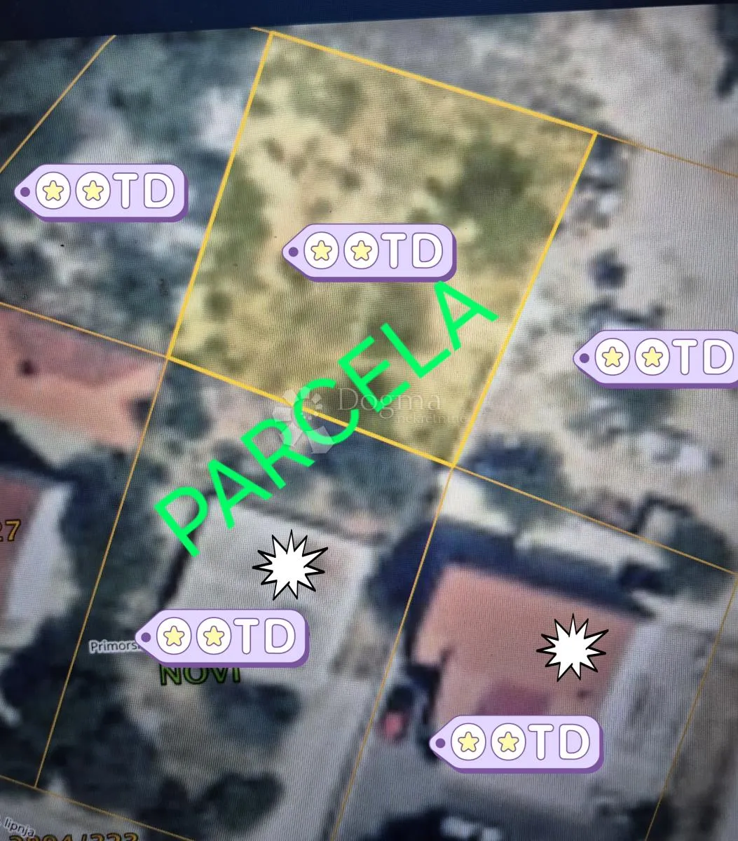 GRAĐEVINSKA PARCELA 1198m2 - Novi Vinodolski