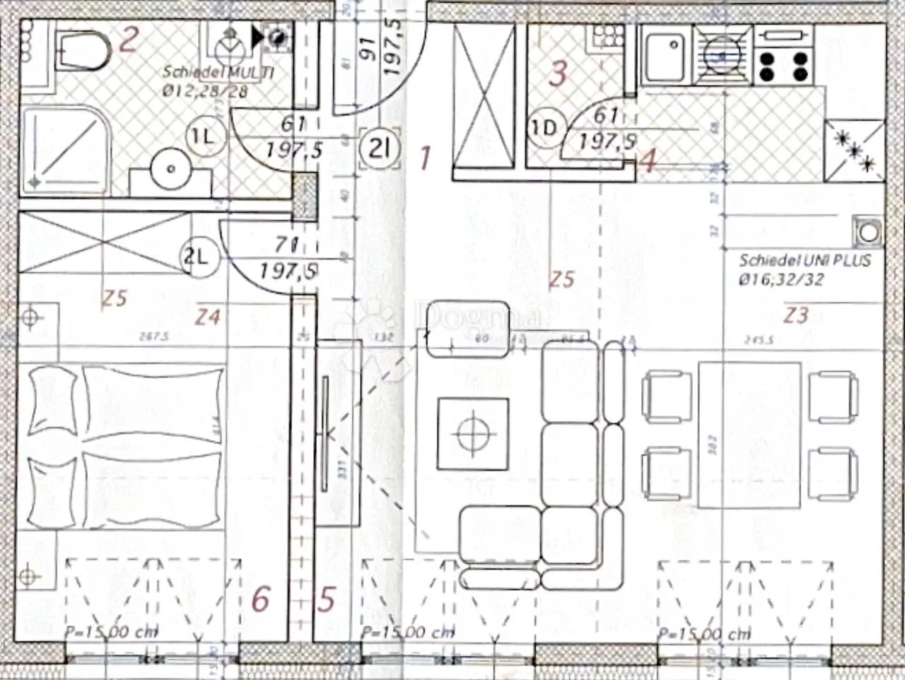 dvosobni stan u novogradnji s 3.2. - križevci - slika 2