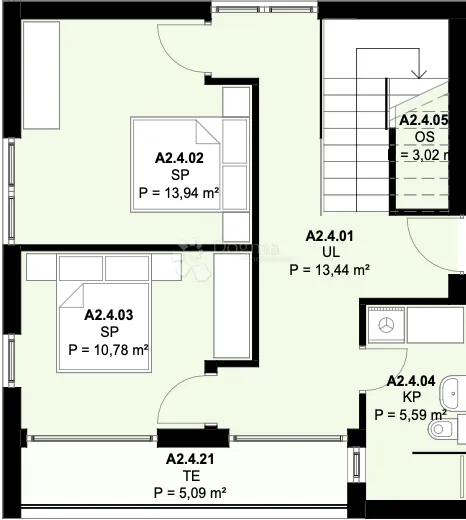 a2.4 – kaštel novi; novogradnja, dvoetažni penthouse, 3s, krovna terasa (63 m²), pogled na more, parking, odlična lokacija - slika 2