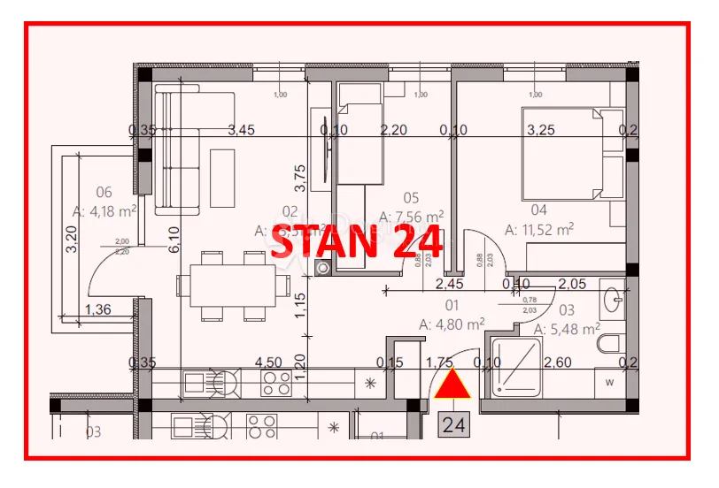 monvidal stan 24 - 2s+db, 3. kat - slika 4