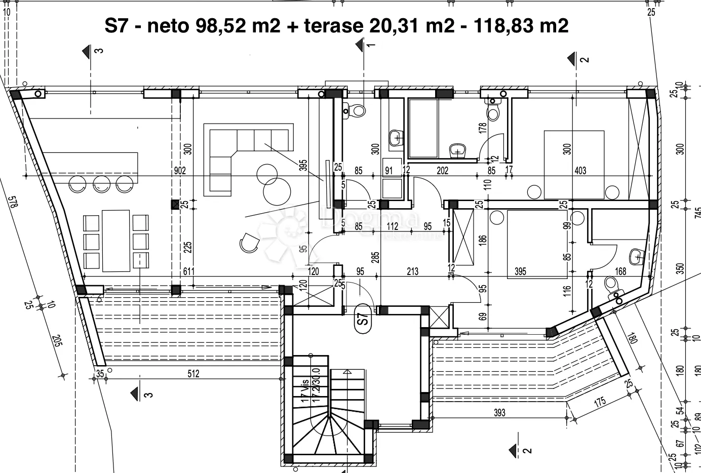 penthouse sa panoramskim pogledom na more - slika 2