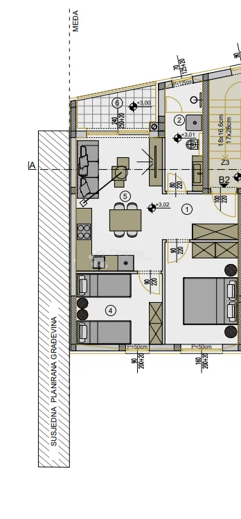 novogradnja pula-zapad (veli vrh) 53 m2, 1. kat - slika 2