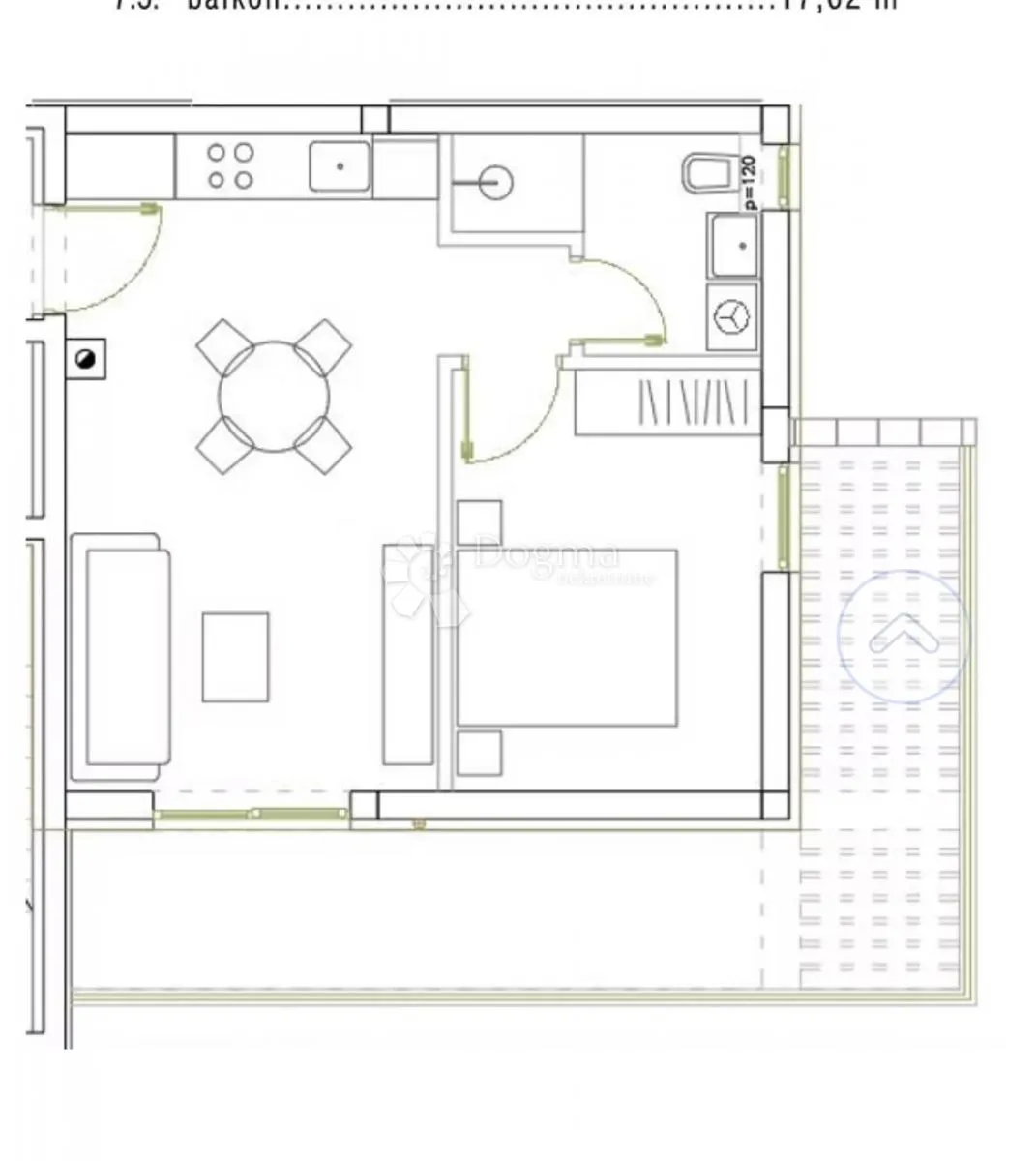 apartman s7 100m od mora, nin - slika 11