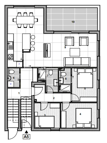 dvoetažni penthouse s krovnom terasom i bazenom (p8-a5) - slika 17