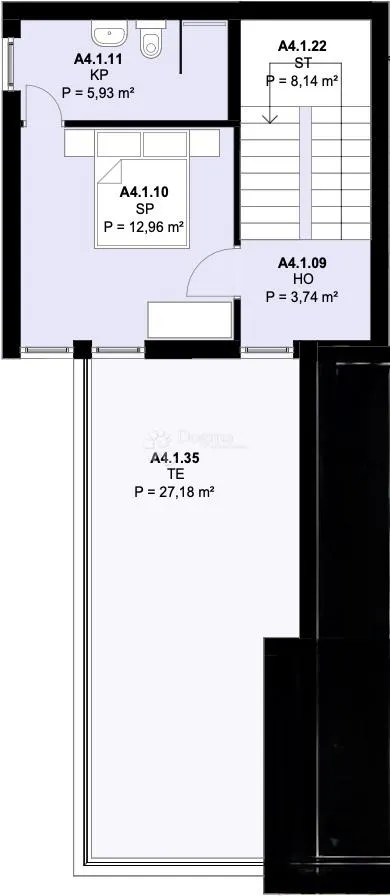 a4.1 – kaštel novi; novogradnja, troetažni stan/kuća, 3s, vrt (168 m²), krovna terasa, pogled na more, parking, odlična lokacija - slika 3