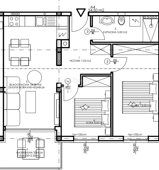 novogradnja veli vrh - prizemlje, 54 m2 (a4) - slika 2