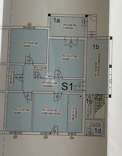trosobni stan u prizemlju 8o m2, supetar - slika 7