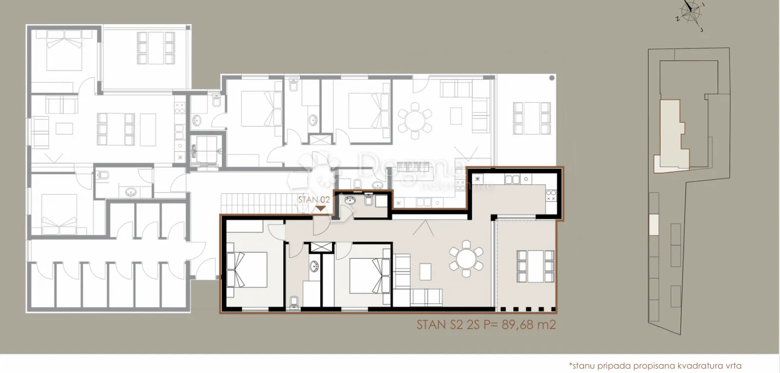 trosoban stan 89,68 m2-privlaka-mletak novogradnja - slika 2