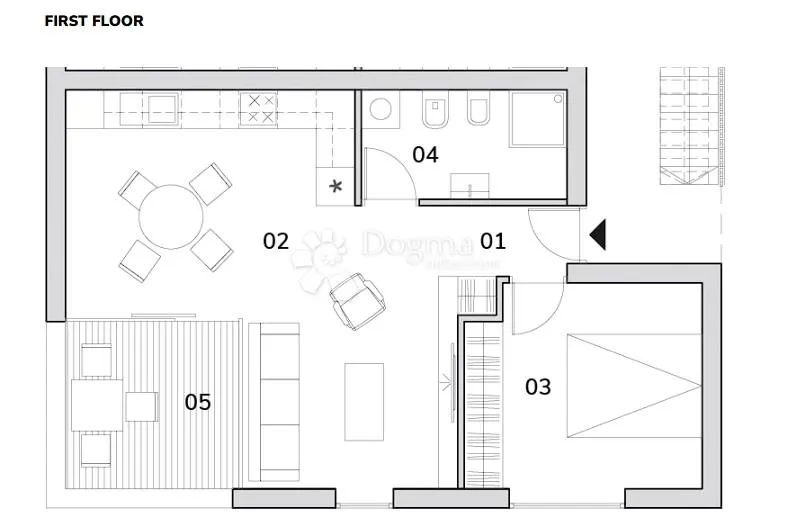 karigador, moderan apartman sa krovnom terasom - slika 45