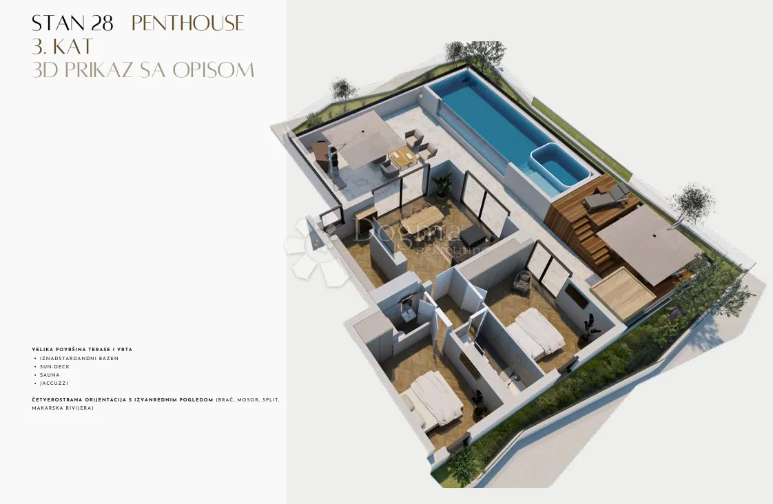 penthouse s bazenom, novogradnja - slika 2