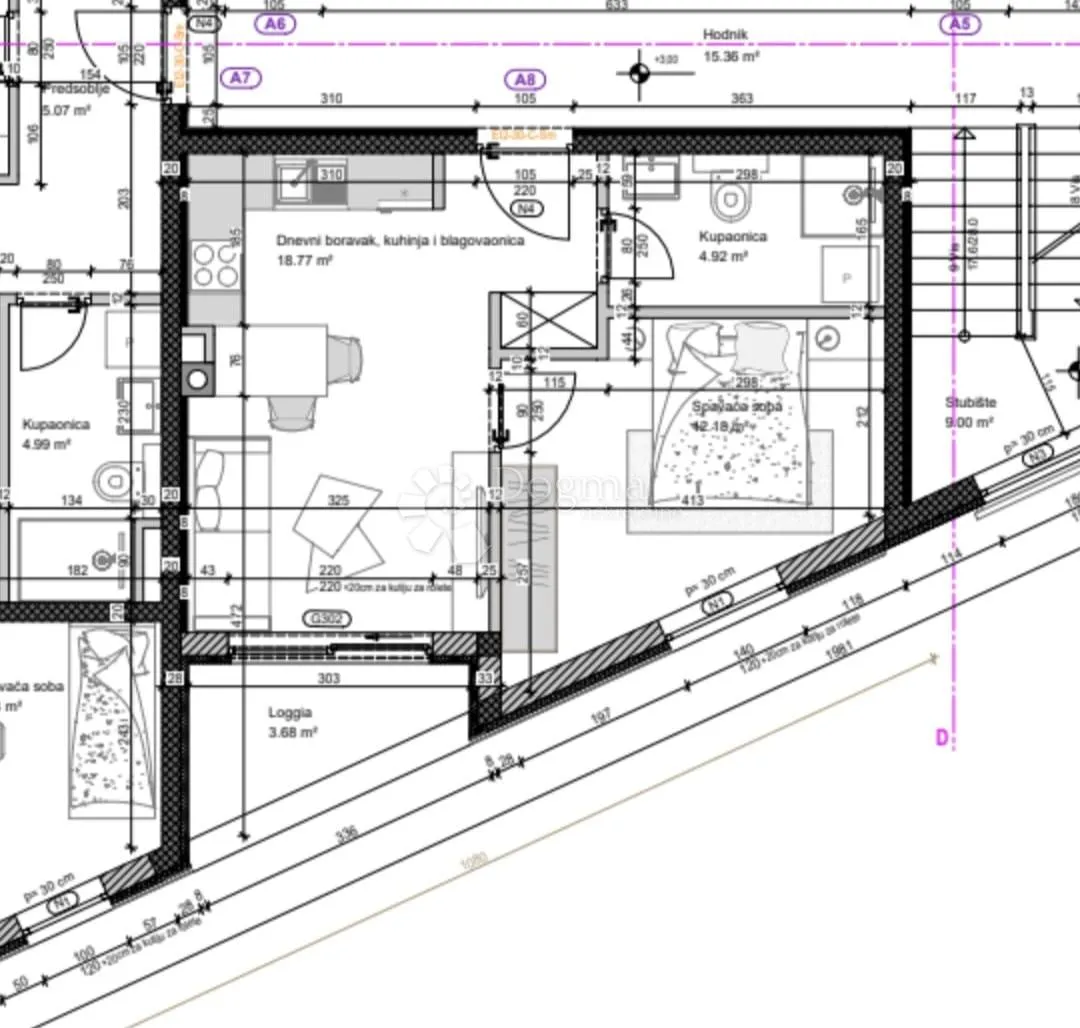 novogradnja pula centar - 39 m2, 1s+db, 1. kat a08 - slika 10
