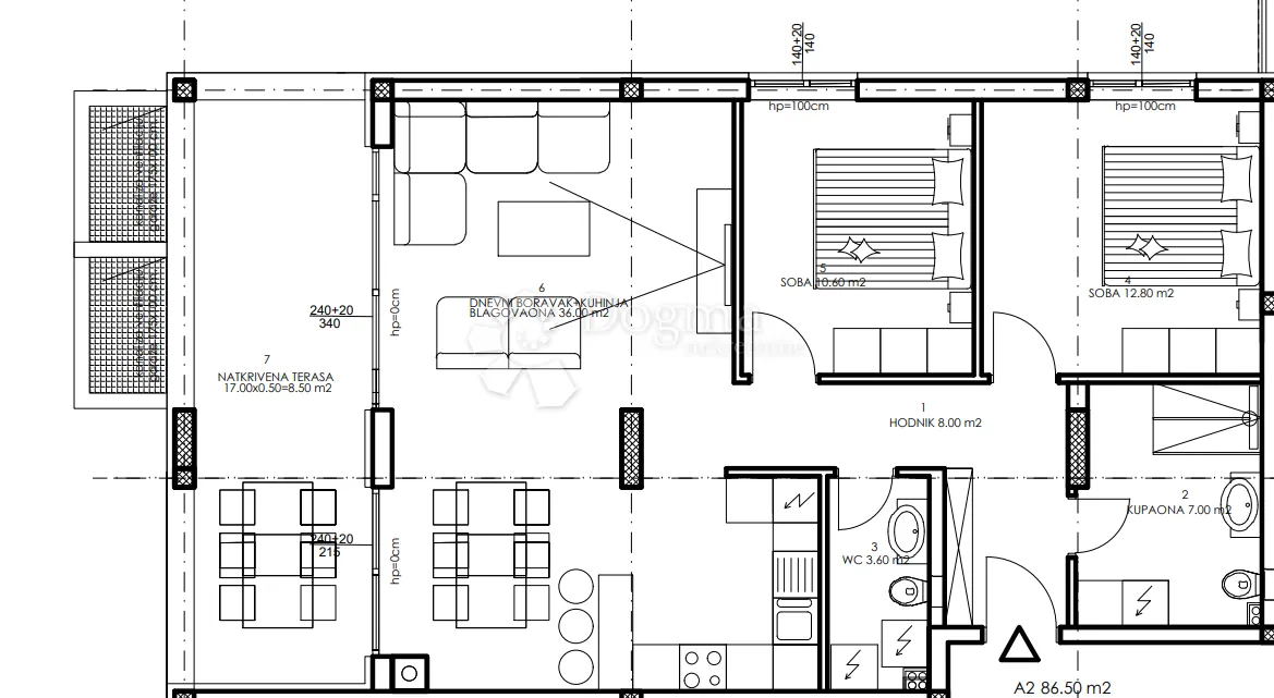 novogradnja veli vrh - prizemlje, 86 m2 (a2) - slika 2