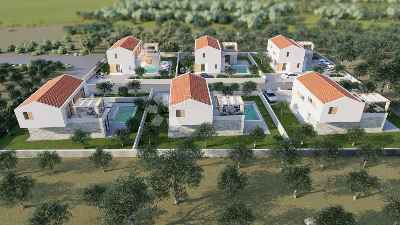 rtina sunset – projekt 6 vila s bazenom, pogled na more - slika 9