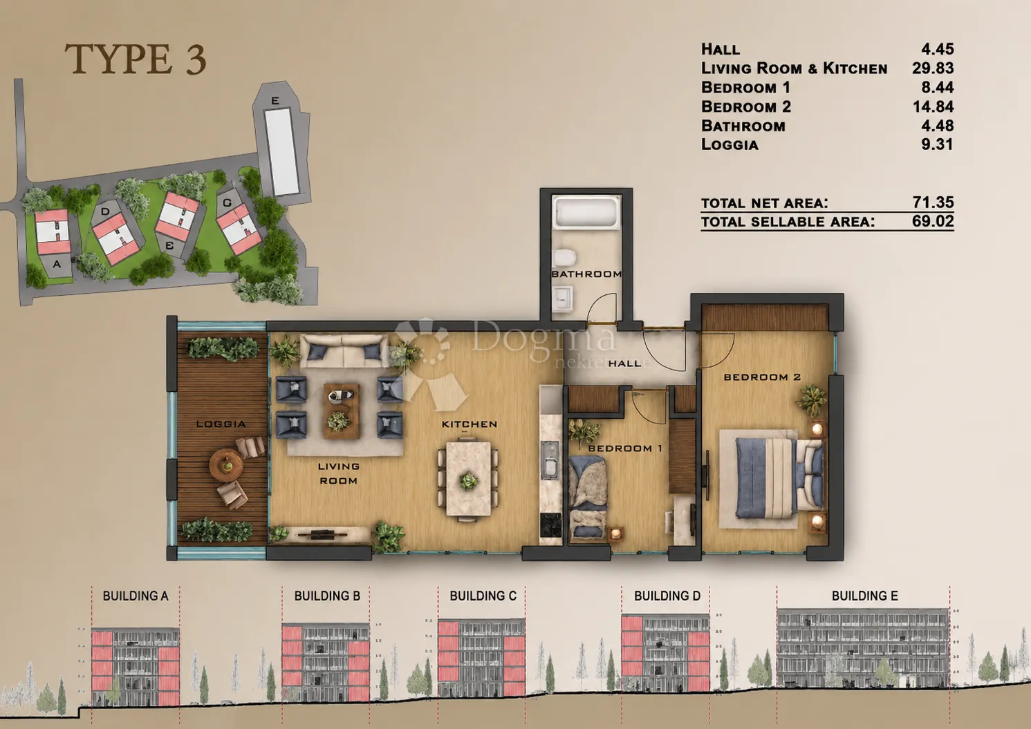 novogradnja, dvosoban stan, 69 m², 3. kat (d10) - slika 4