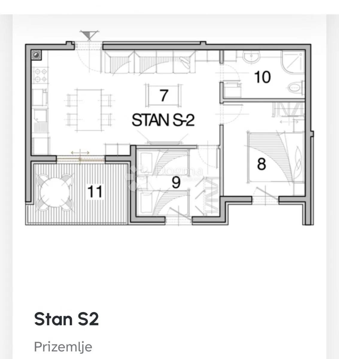 novogradnja pag, mandre trosoban stan - slika 7