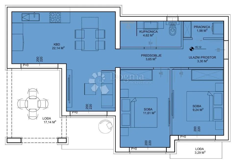 sv. petar na moru - s7 luksuzan penthouse s krovnom terasom i pogledom na more 94,08m2 - slika 11