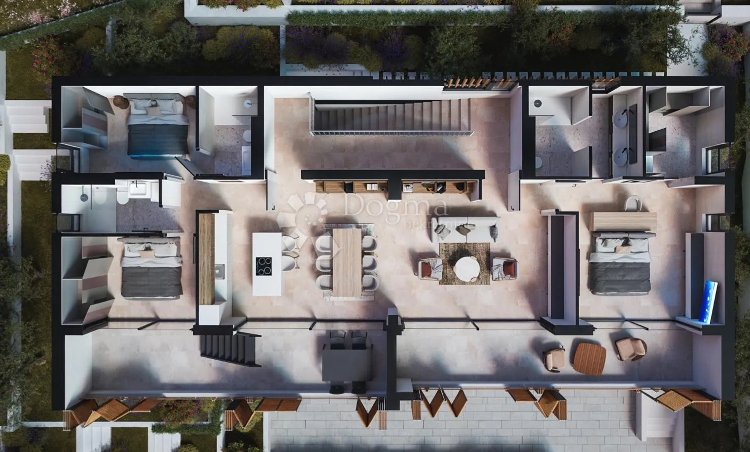 luksuzan penthouse s privatnom krovnom terasom i pogledom na more – vodice - slika 2