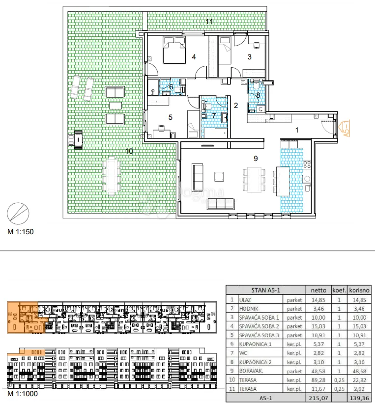 velika gorica, novogradnja, četverosoban stan 139.36 m2, 5.kat - slika 13
