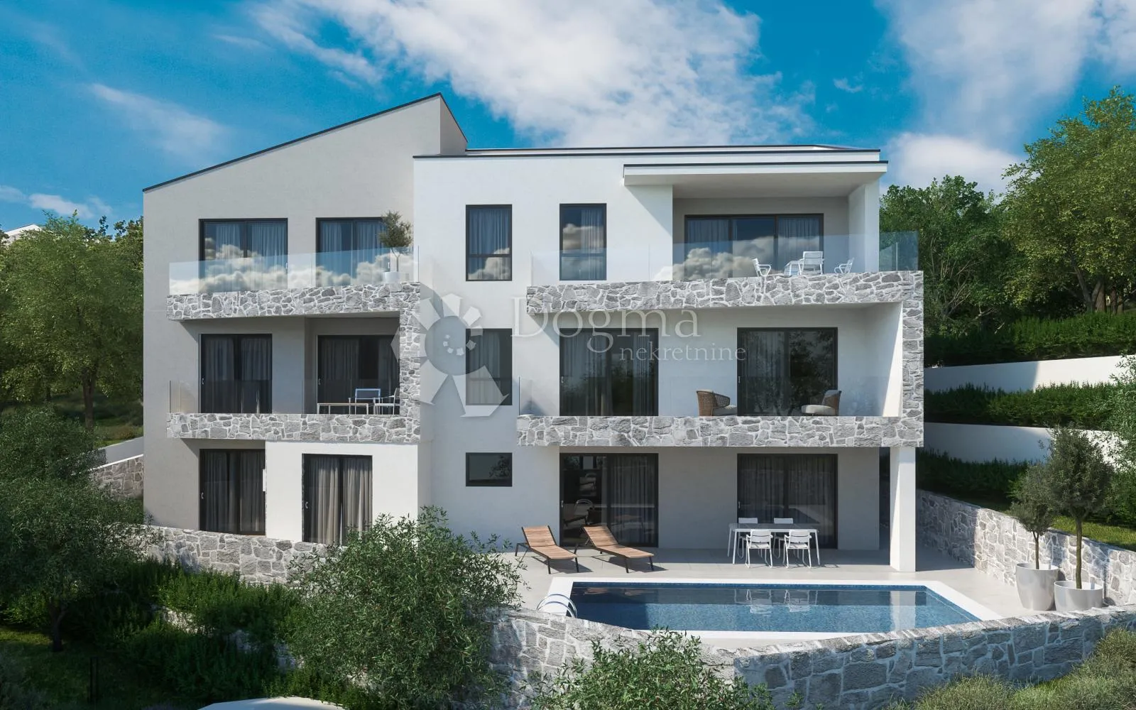 vrbnik, apartman sa bazenom 50 m od mora - slika 2