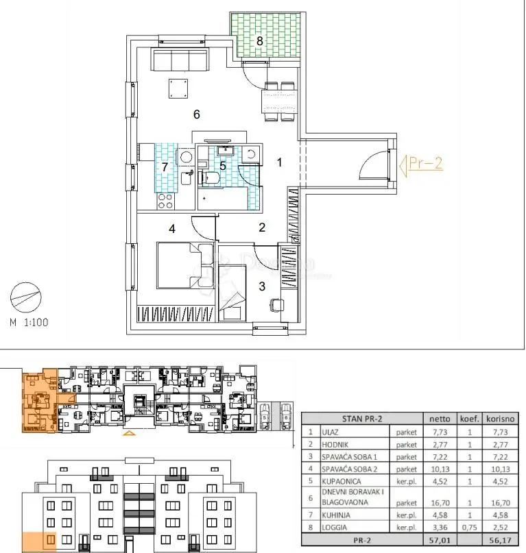velika gorica, novogradnja, trosoban stan 56,17 m2, prizemlje - slika 9