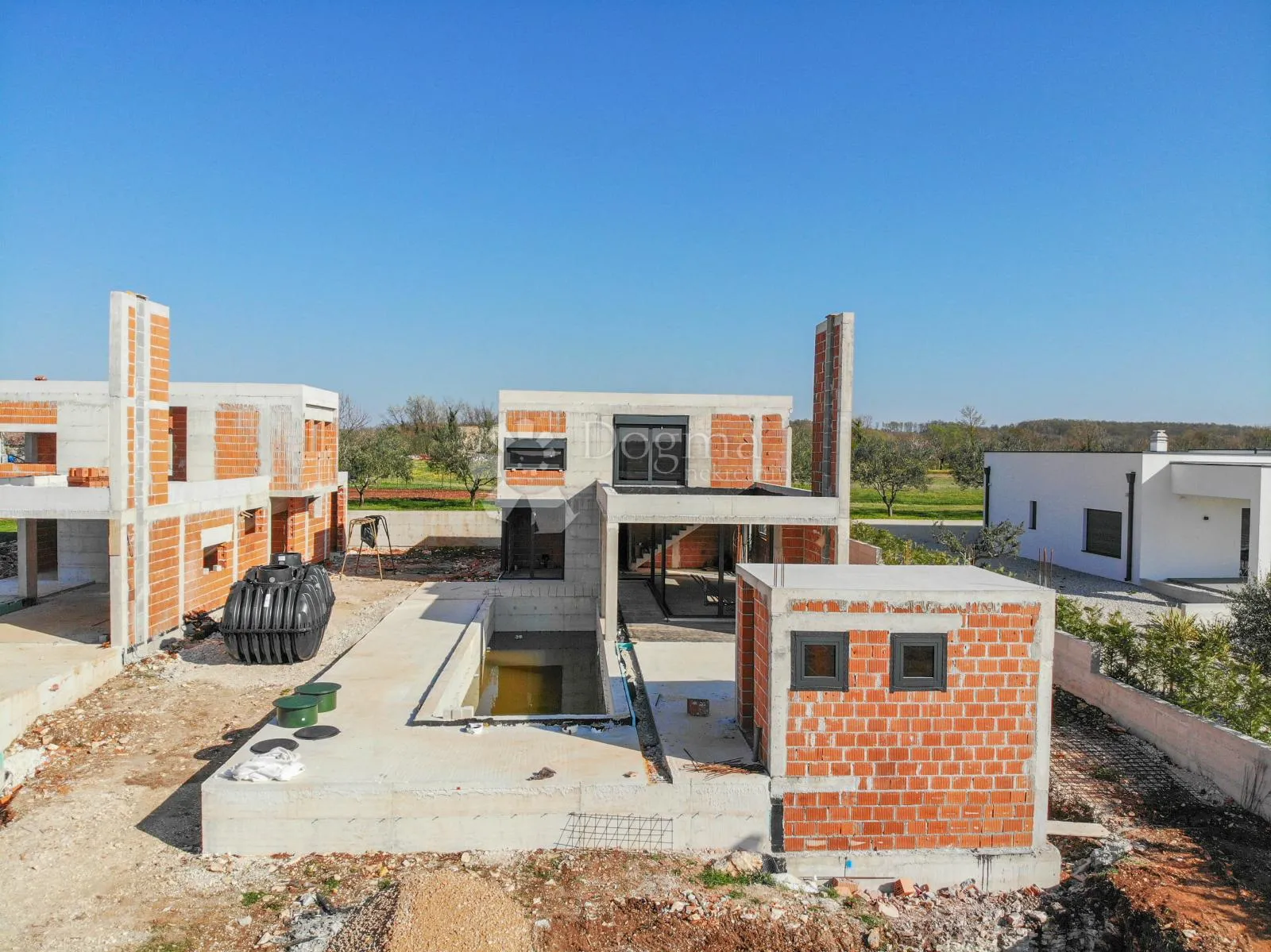 kanfanar, luksuzna villa u roh-bau fazi s pogledom na more - slika 26
