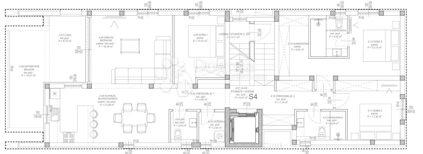 kožino - penthouse s4 2. kat, jacuzzi, privatni lift, pogled na more - slika 16