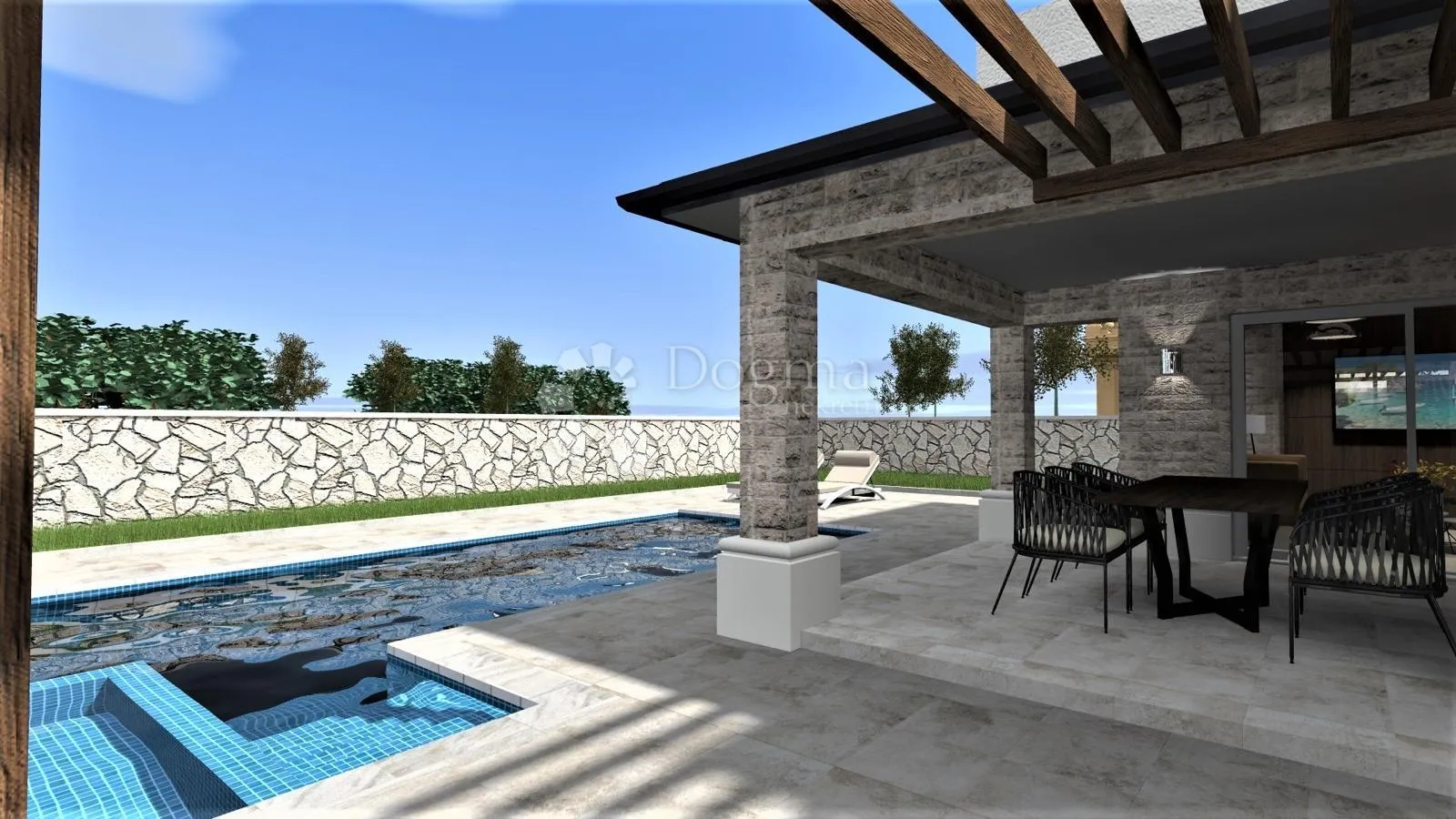 kamen villa u mirnom okruženju otoka krka - slika 42