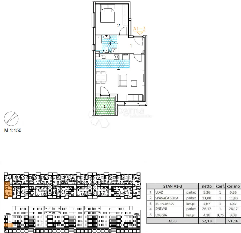 velika gorica, novogradnja, dvosoban stan 51.16 m2, 1.kat - slika 14