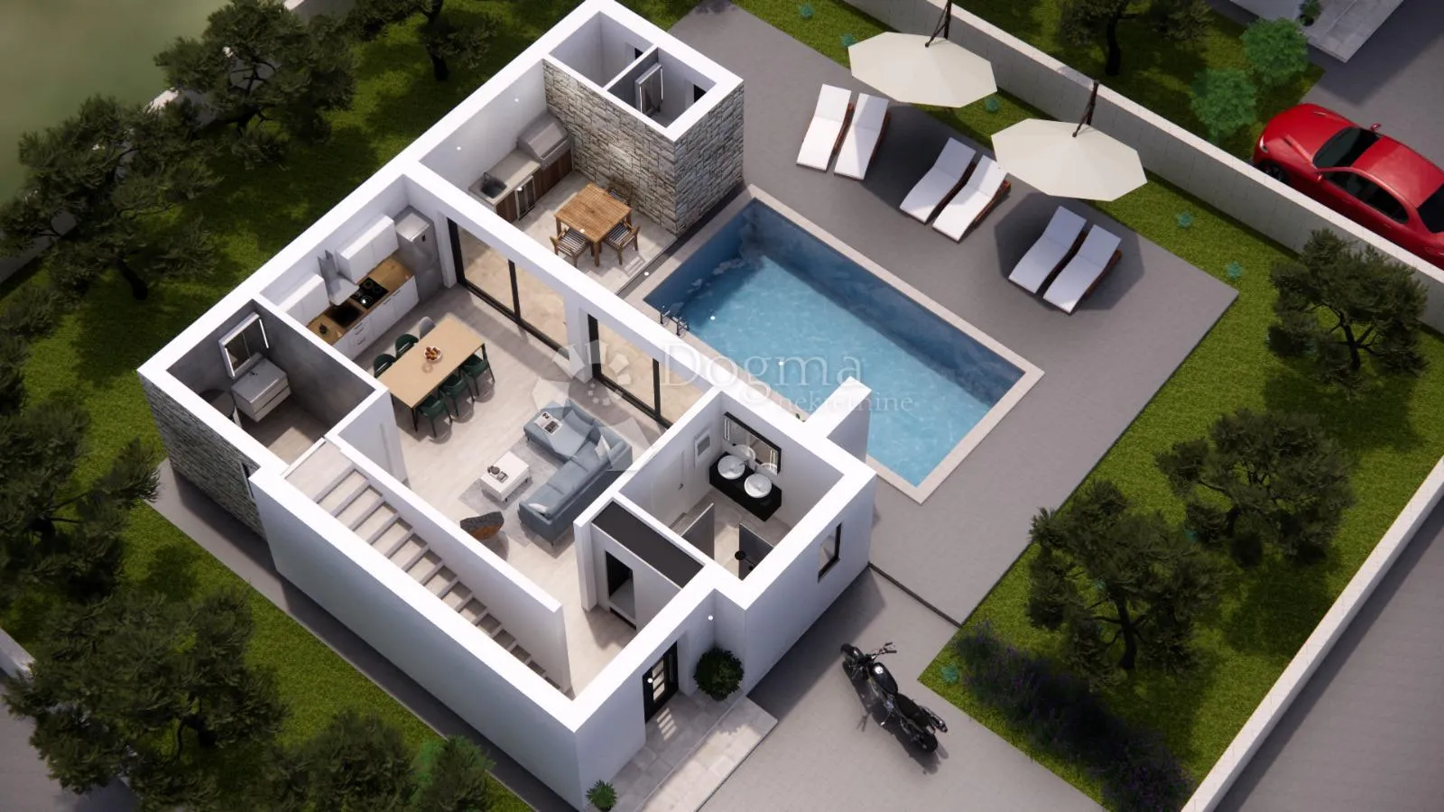 rtina sunset – projekt 6 vila s bazenom, pogled na more - slika 24