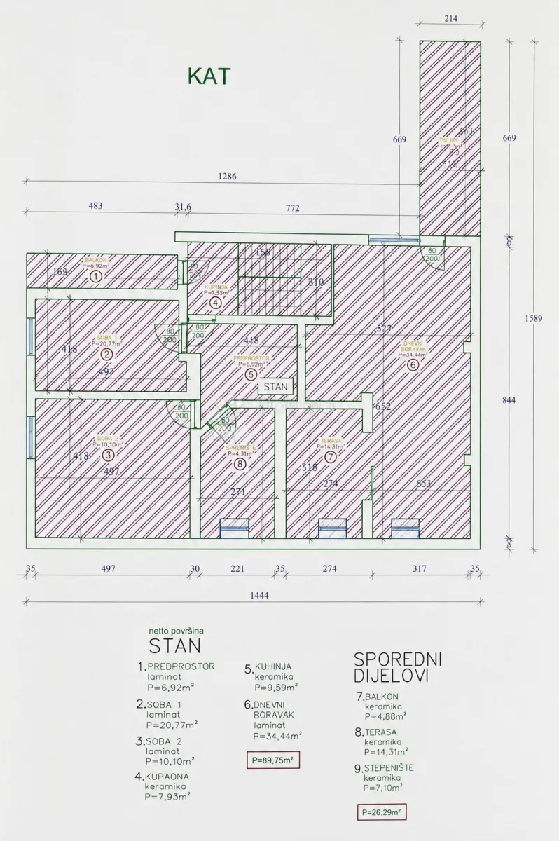 bjelovar - potpuno adaptiran stan s privatnim dvorištem - slika 14