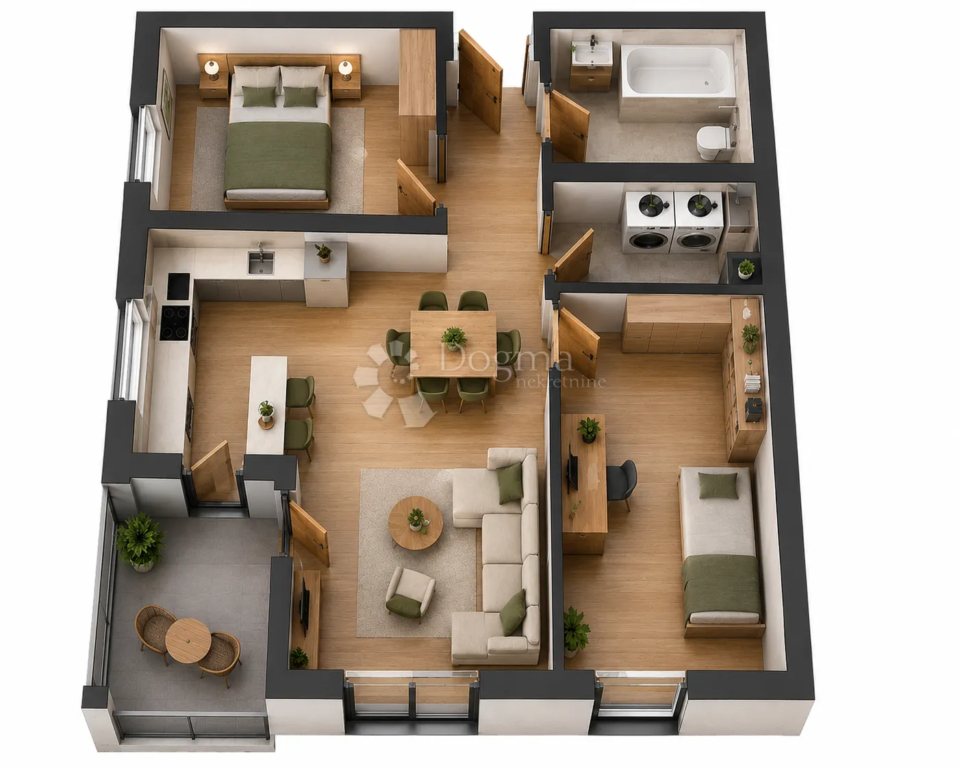 pretprodaja stanova – moderan obiteljski stan u novogradnji, varaždin | 58,75 m² + loggia - slika 7