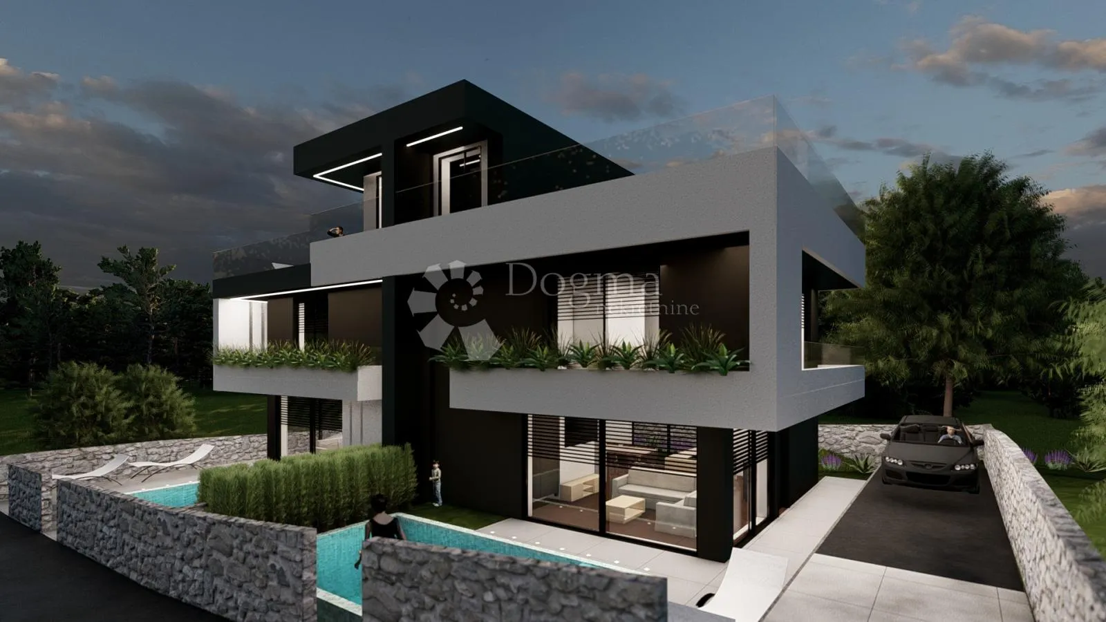 dvoetažni apartman s bazenom -150m od mora - slika 8