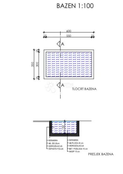 zemljište sa kamenom kućom, predivnim pogledom i projektom za kuću sa bazenom - slika 5