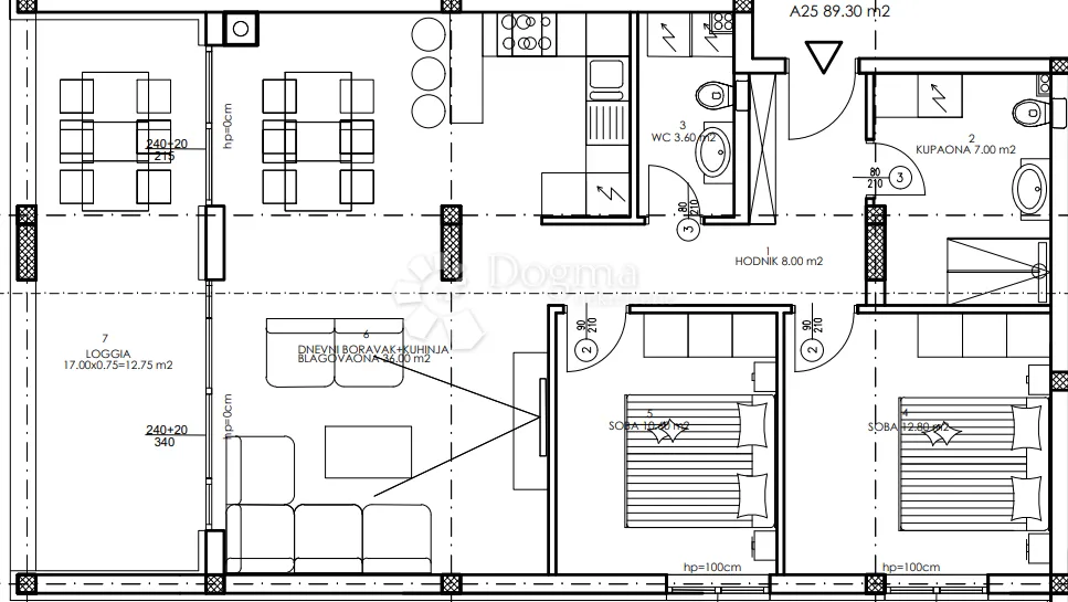 novogradnja veli vrh - 3. kat, 90 m2 (a25) - slika 3