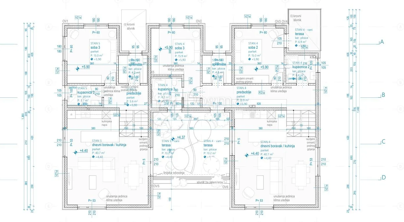 vodice - s5 dvoetažni penthouse na 1. i 2. katu s vrtom i krovnom terasom, 159,01 m2 netto - slika 30
