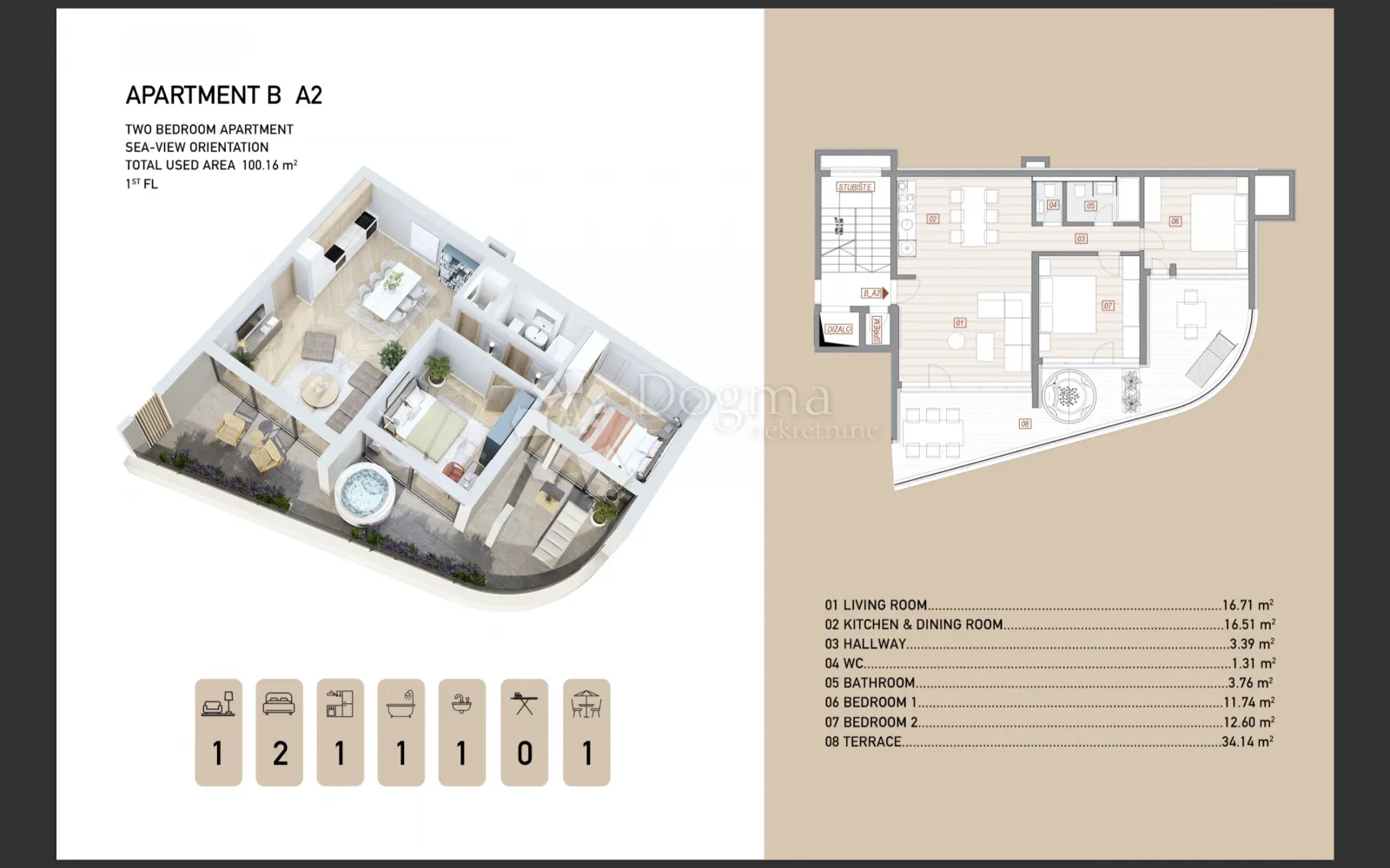 opatija centar – stan a2 66 m² pogled more 2026 - slika 8