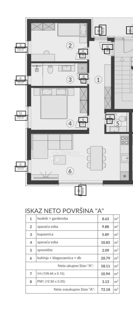 stan u prizemlju s vrtom (s1) - slika 4