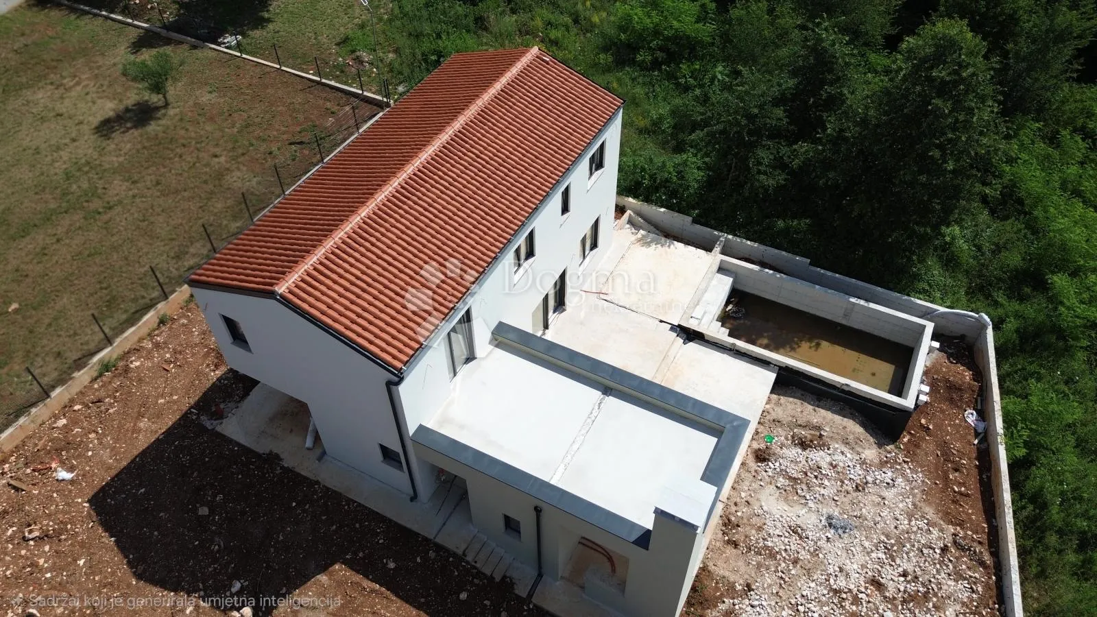 labin,okolica,moderna kuća u izgradnji sa dodatnom građevinskom parcelom - slika 2