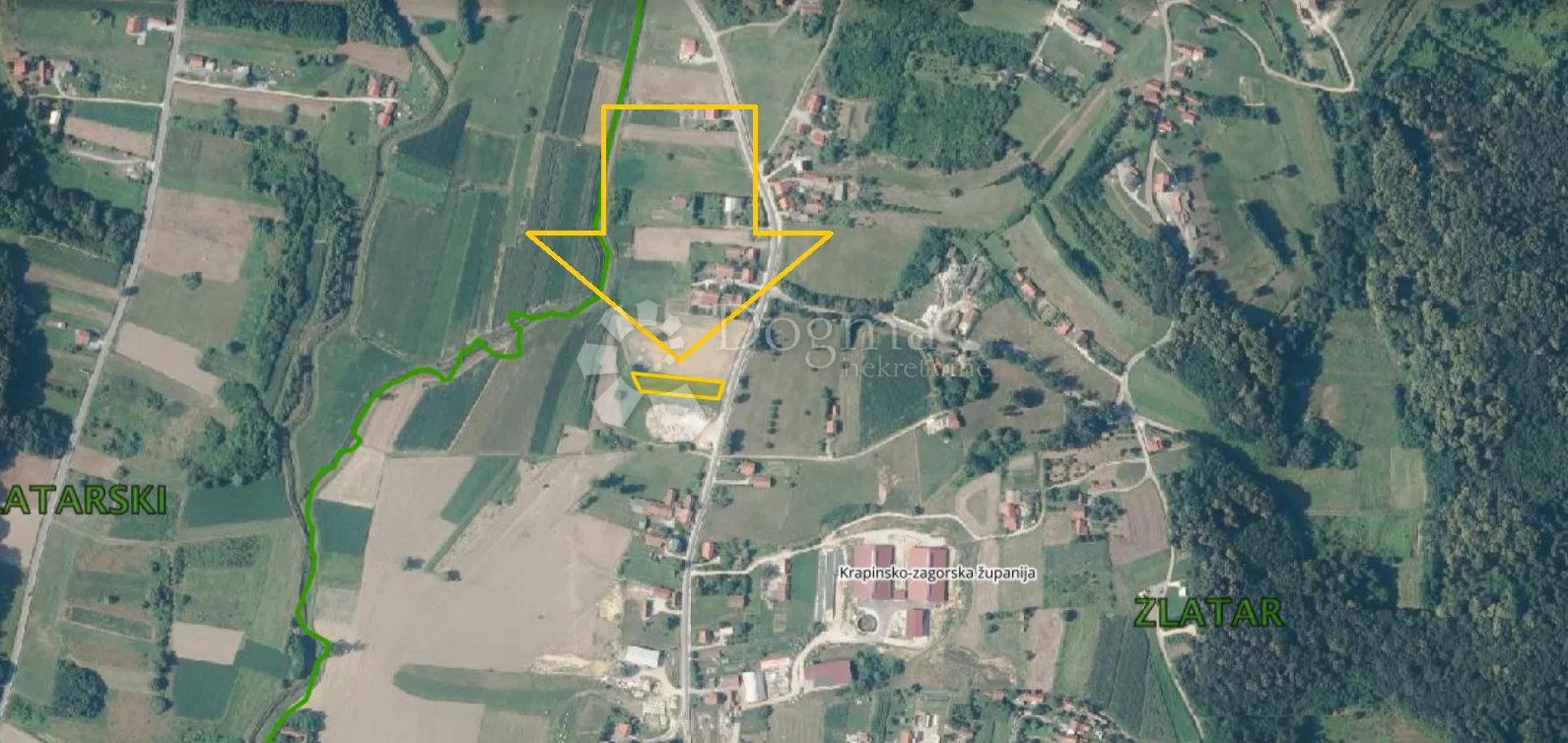 Građevinsko zemljište 1.412m² u Zlataru uz glavnu cestu prema Z.Bistrici