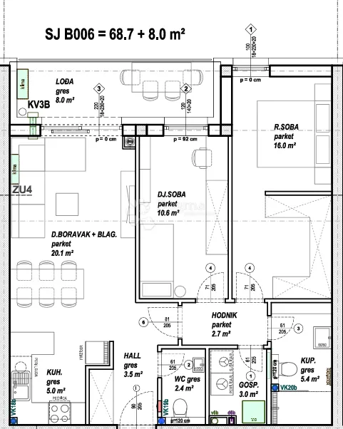 stan u novogradnji, prizemlje, čakovec | 68,7 m² - slika 6