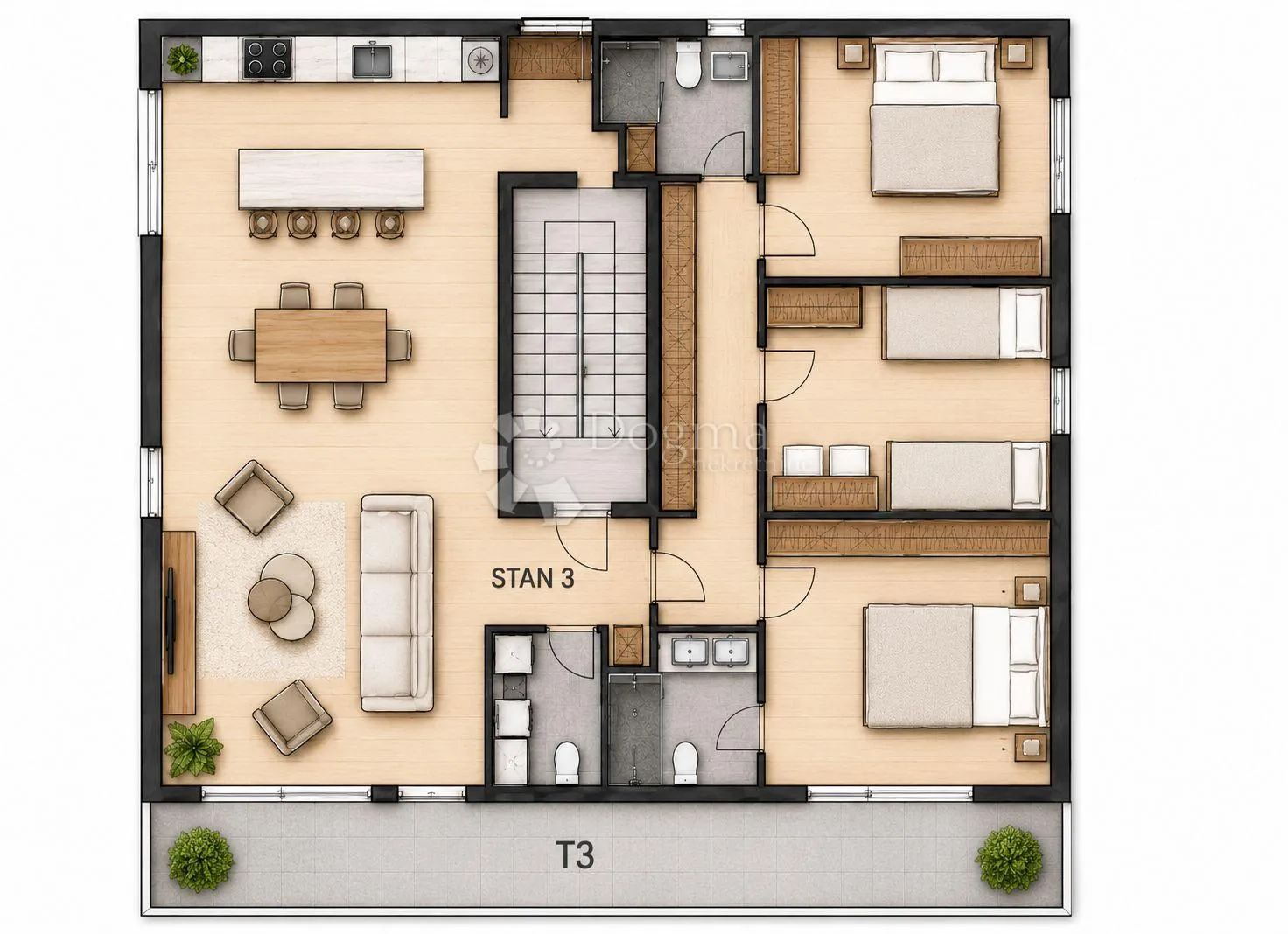 penthouse kaštel gomilica, novogradnja - slika 6