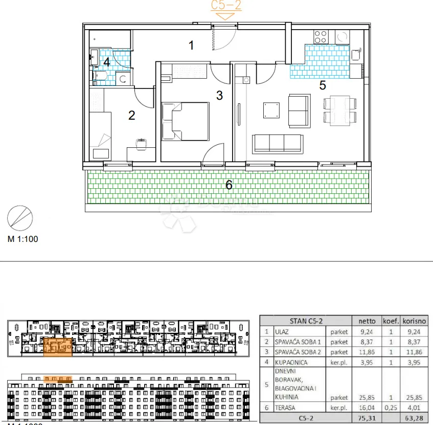 velika gorica, novogradnja, trosoban stan 63.28 m2, 5.kat - slika 13