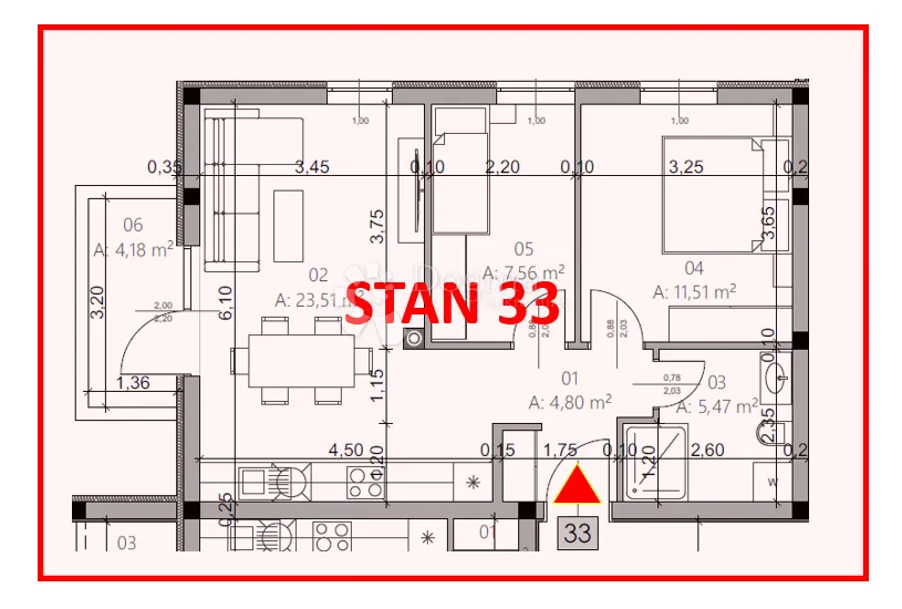 monvidal stan 33 - 2s+db, 4. kat - slika 4