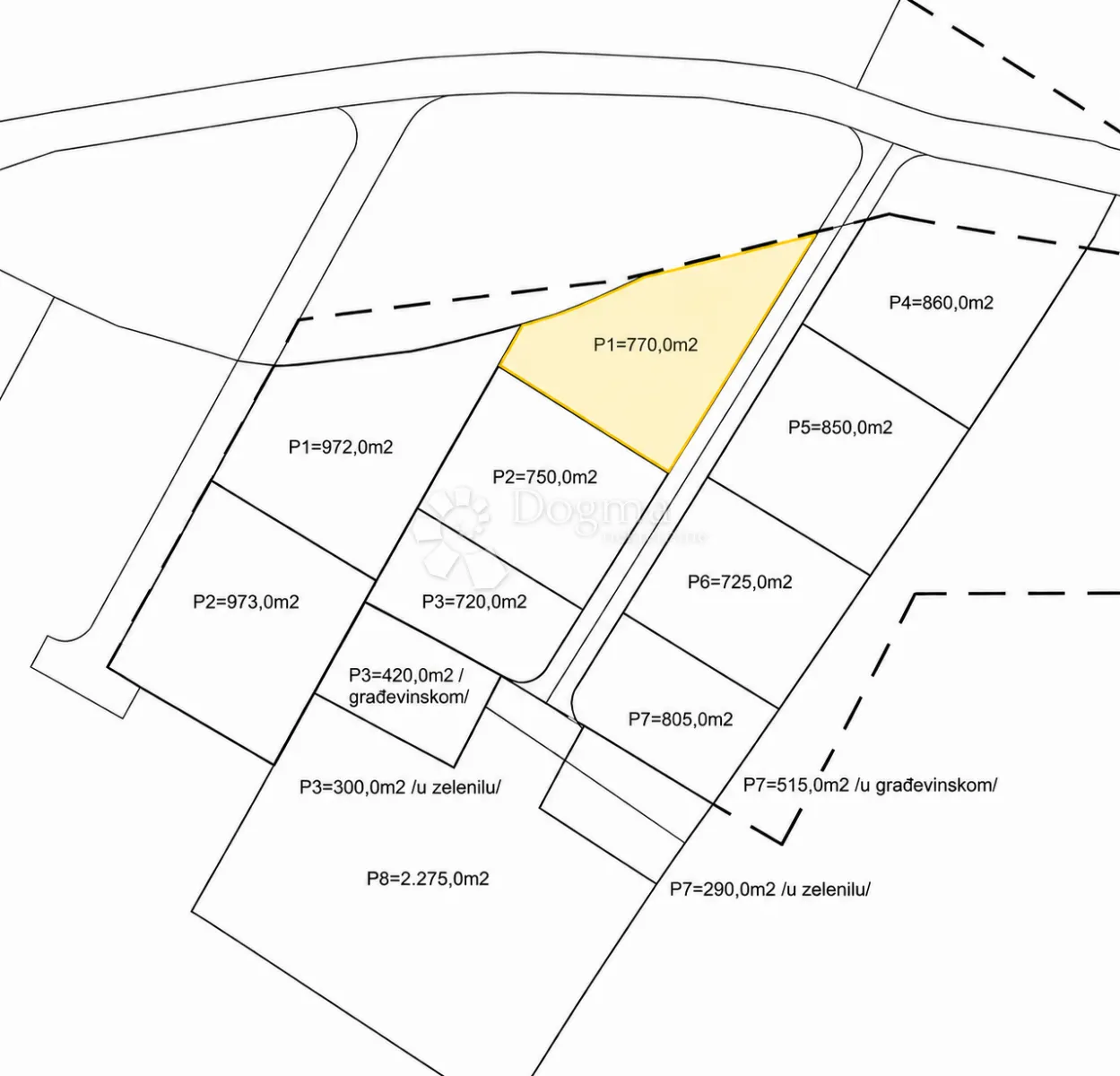 Parcela s panoramskim pogledom - P1 - Rakalj, Marčana