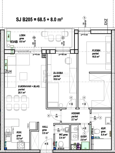 moderan trosoban stan, 2. kat, čakovec | 68,5 m² + 8 m² lođa - slika 6