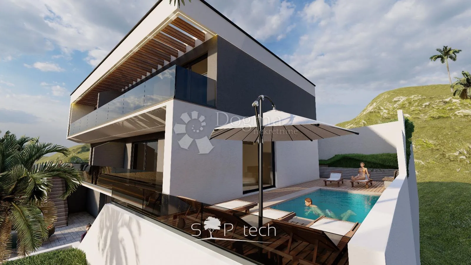 sutivan, moderna novogradnja, 2 stana po 180 m2 - slika 5