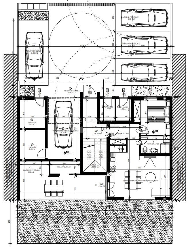 stan kod pula city malla u prizemlju sa vrtom 48,70 m2 (zgr h, stan a1) - slika 3